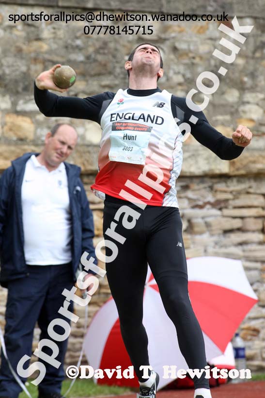 Senior mens shot putt, EAP International Combined Events, Hexham Northumberland. Photo: David T. Hewitson/Sports for All Pics